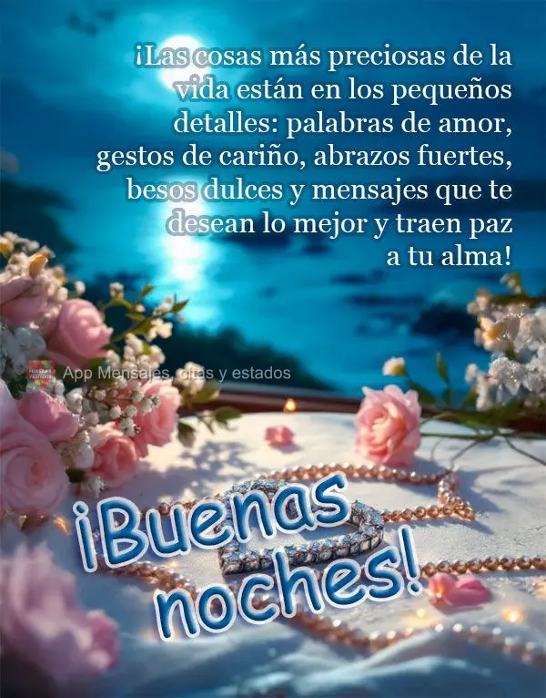 ¡Las cosas más preciosas de la vida están en los pequeños detalles: palabras de amor, gestos de cariño, abrazos fuertes, besos dulces y mensajes que...