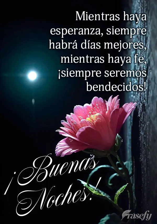Mientras haya esperanza, siempre habrá días mejores, mientras haya fe, ¡siempre seremos bendecidos! ¡Buenas noches!
