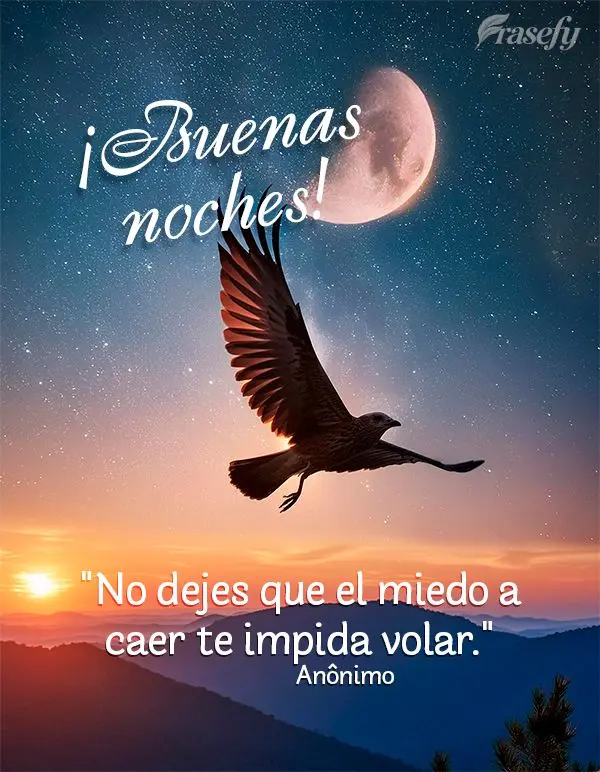 "No dejes que el miedo a caer te impida volar." ¡Buenas noches! Anónimo
