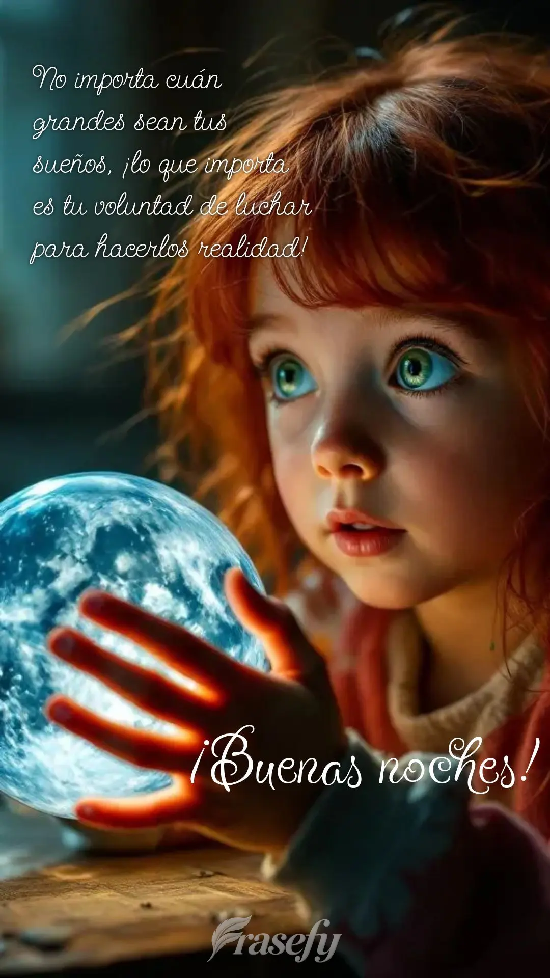 No importa cuán grandes sean tus sueños, ¡lo que importa es tu voluntad de luchar para hacerlos realidad! ¡Buenas noches!