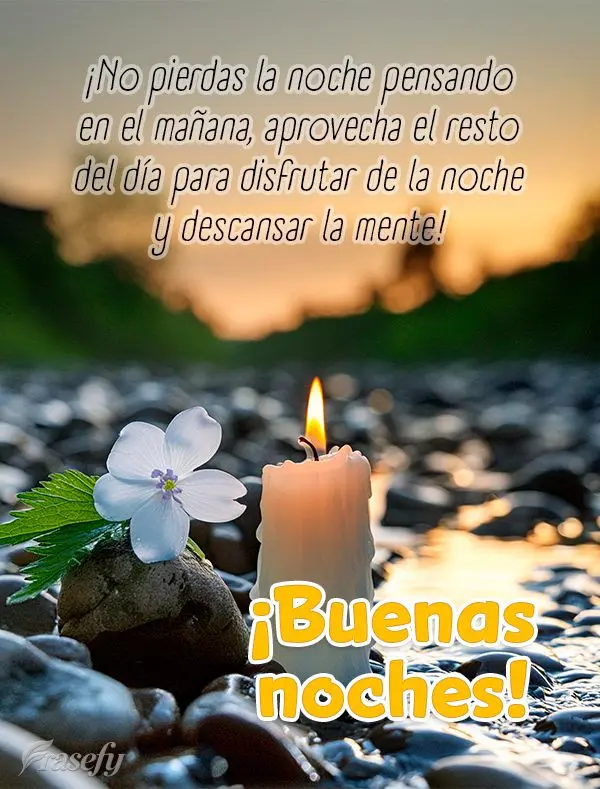 ¡No pierdas la noche pensando en el mañana, aprovecha el resto del día para disfrutar de la noche y descansar la mente! ¡Buenas noches!