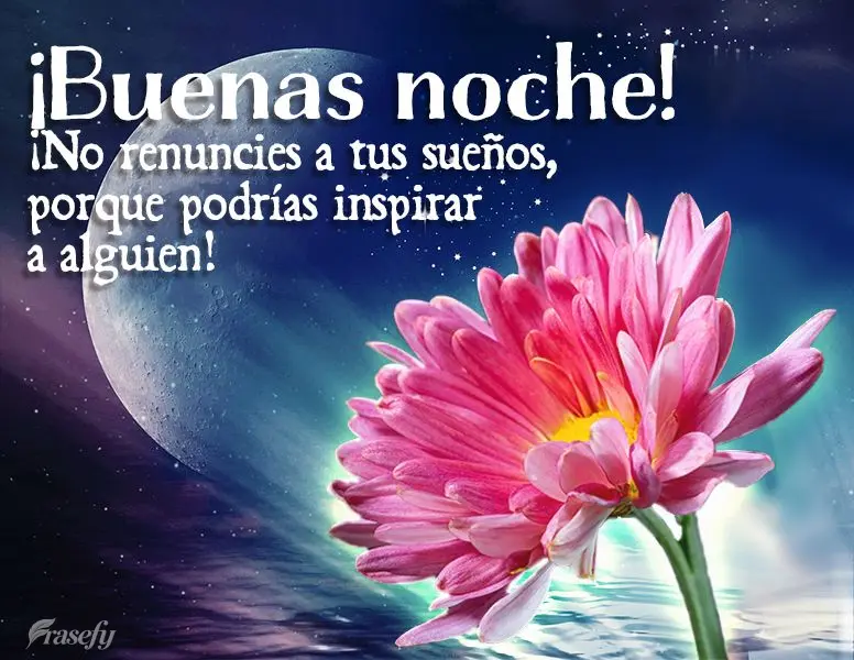 ¡No renuncies a tus sueños, porque podrías inspirar a alguien! ¡Buenas noche!