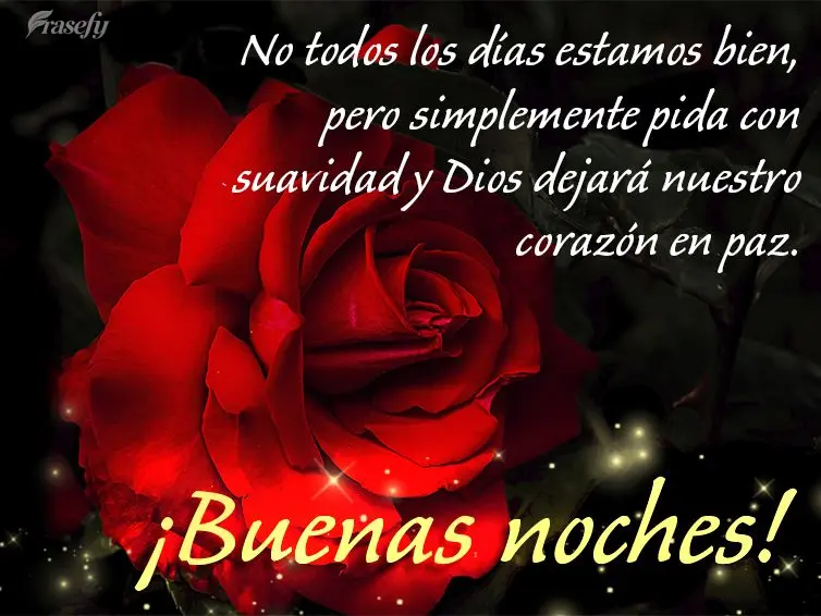 No todos los días estamos bien, pero simplemente pida con suavidad y Dios dejará nuestro corazón en paz. ¡Buenas noches!