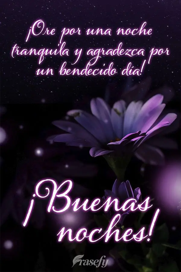 ¡Ore por una noche tranquila y agradezca por un bendecido día! ¡Buenas noches!