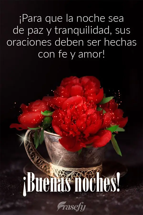 ¡Para que la noche sea de paz y tranquilidad, sus oraciones deben ser hechas con fe y amor! ¡Buenas noches!