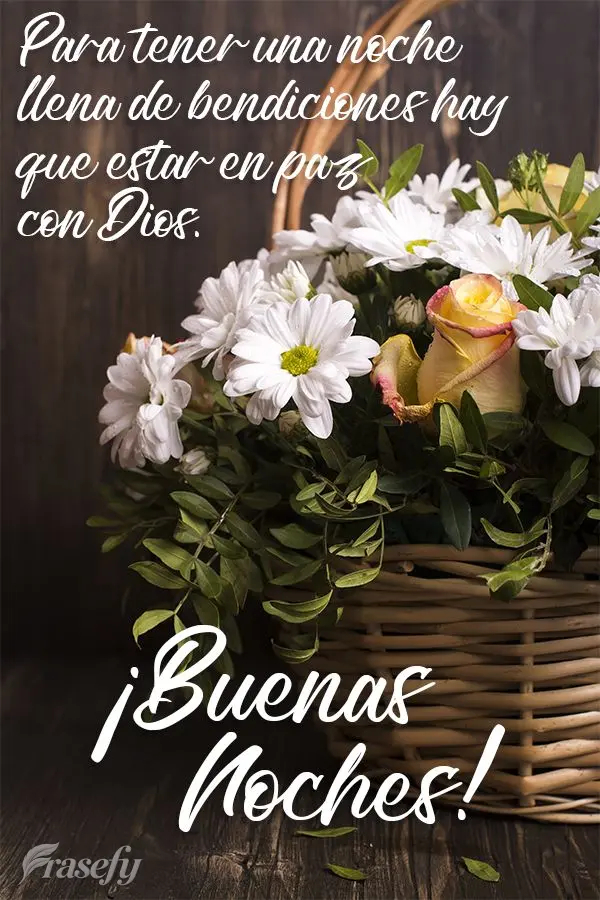 Para tener una noche llena de bendiciones hay que estar en paz con Dios. ¡Buenas noches!