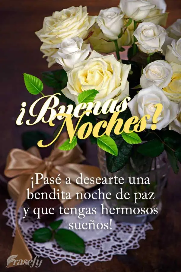 ¡Pasé a desearte una bendita noche de paz y que tengas hermosos sueños! ¡Buenas noches!
