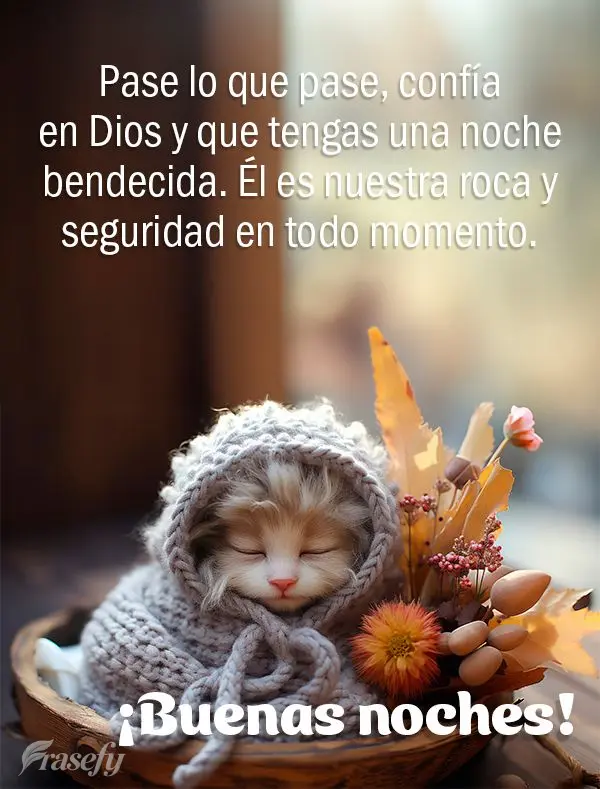 Pase lo que pase, confía en Dios y que tengas una noche bendecida. Él es nuestra roca y seguridad en todo momento. ¡Buenas noches!