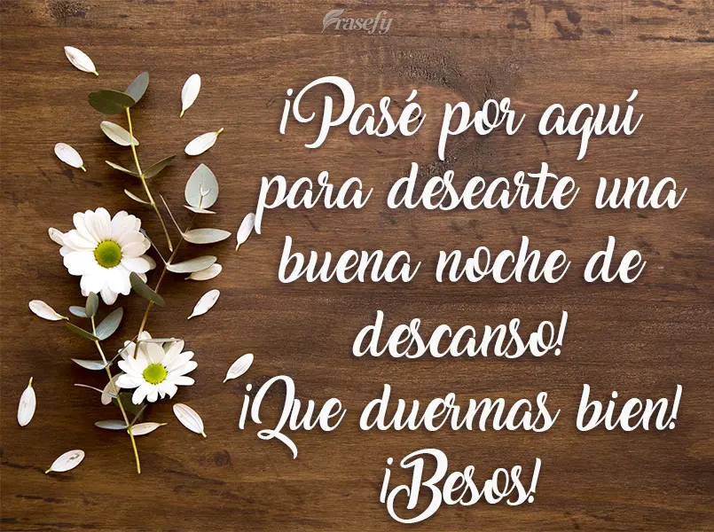 ¡Pasé por aquí para desearte una buena noche de descanso! ¡Que duermas bien! ¡Besos!