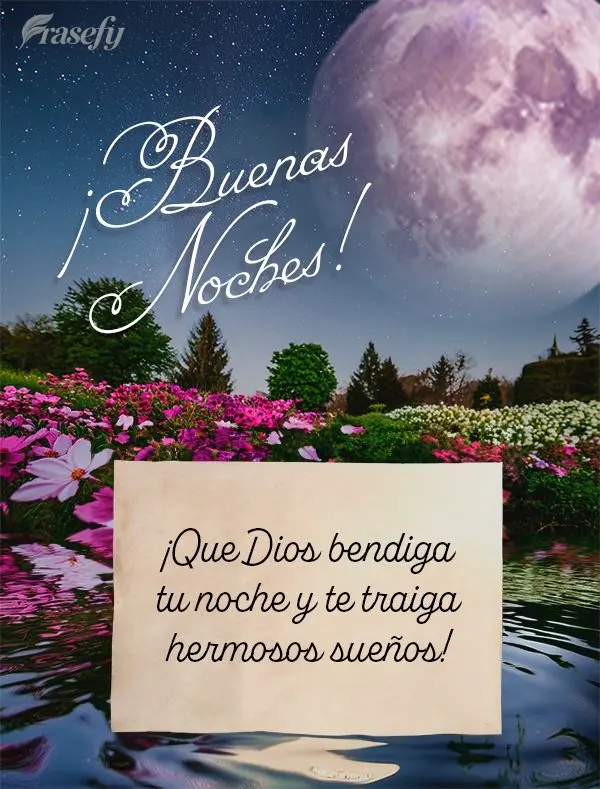 ¡Que Dios bendiga tu noche y te traiga hermosos sueños! ¡Buenas noches!