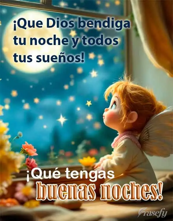 ¡Que Dios bendiga tu noche y todos tus sueños! ¡Qué tengas buenas noches!
