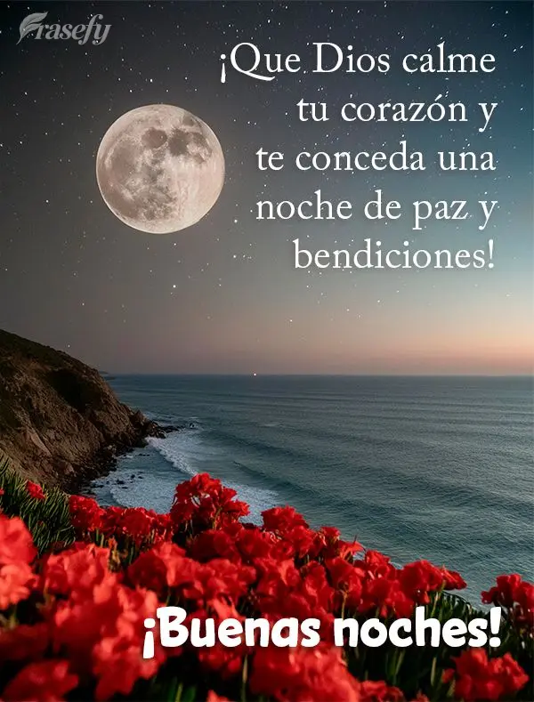 ¡Que Dios calme tu corazón y te conceda una noche de paz y bendiciones! ¡Buenas noches!