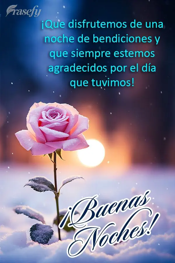 ¡Que disfrutemos de una noche de bendiciones y que siempre estemos agradecidos por el día que tuvimos! ¡Buenas noches!