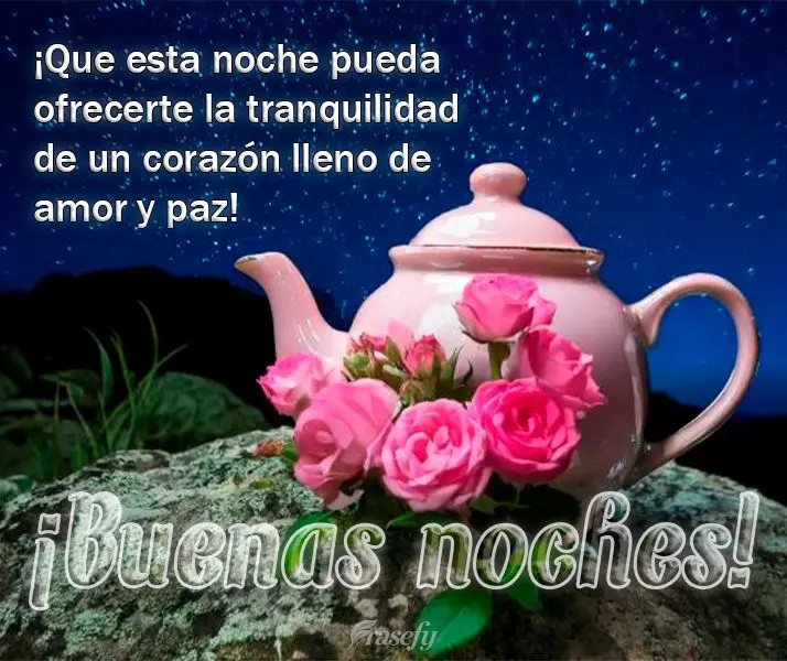 ¡Que esta noche pueda ofrecerte la tranquilidad de un corazón lleno de amor y paz! ¡Buenas noches!