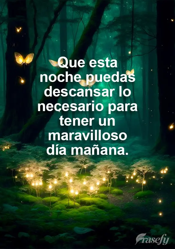 Que esta noche puedas descansar lo necesario para tener un maravilloso día mañana.