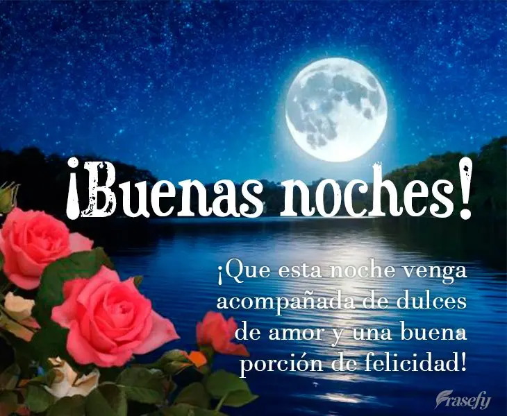 ¡Que esta noche venga acompañada de dulces de amor y una buena porción de felicidad! ¡Buenas noches!