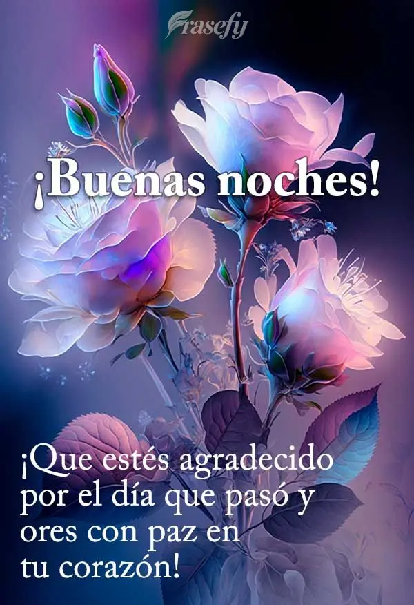 ¡Que estés agradecido por el día que pasó y ores con paz en tu corazón! ¡Buenas noches!