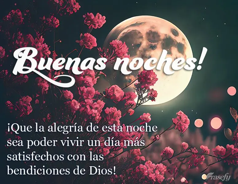 ¡Que la alegría de esta noche sea poder vivir un día más satisfechos con las bendiciones de Dios! ¡Buenas noches!