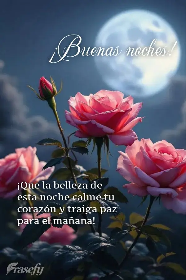 ¡Que la belleza de esta noche calme tu corazón y traiga paz para el mañana! ¡Buenas noches!