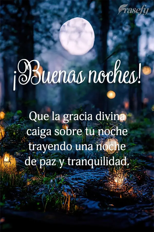 Que la gracia divina caiga sobre tu noche trayendo una noche de paz y tranquilidad. ¡Buenas noches!