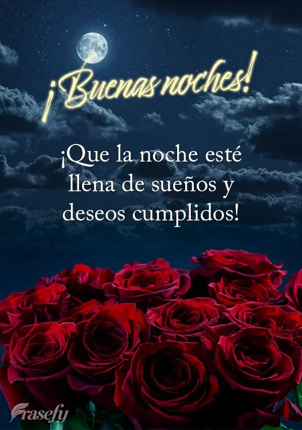 ¡Que la noche esté llena de sueños y deseos cumplidos! ¡Buenas noches!