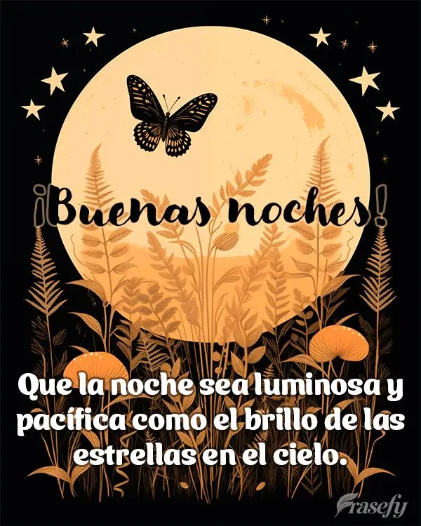 Que la noche sea luminosa y pacífica como el brillo de las estrellas en el cielo. ¡Buenas noches!