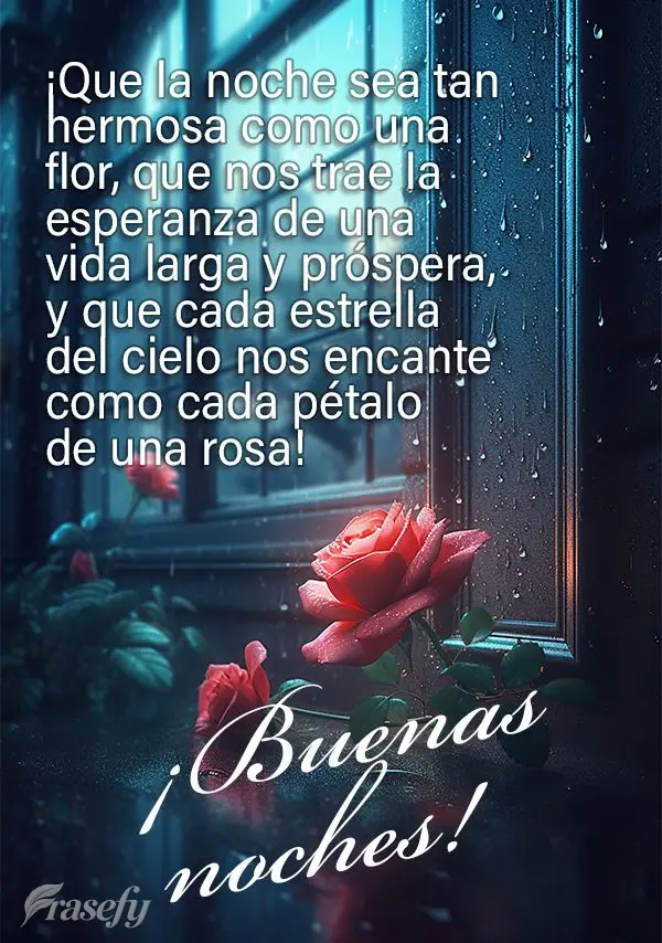 ¡Buenas noches! ¡Que la noche sea tan hermosa como una flor, que nos trae la esperanza de una vida larga y próspera, y que cada estrella del cielo nos...