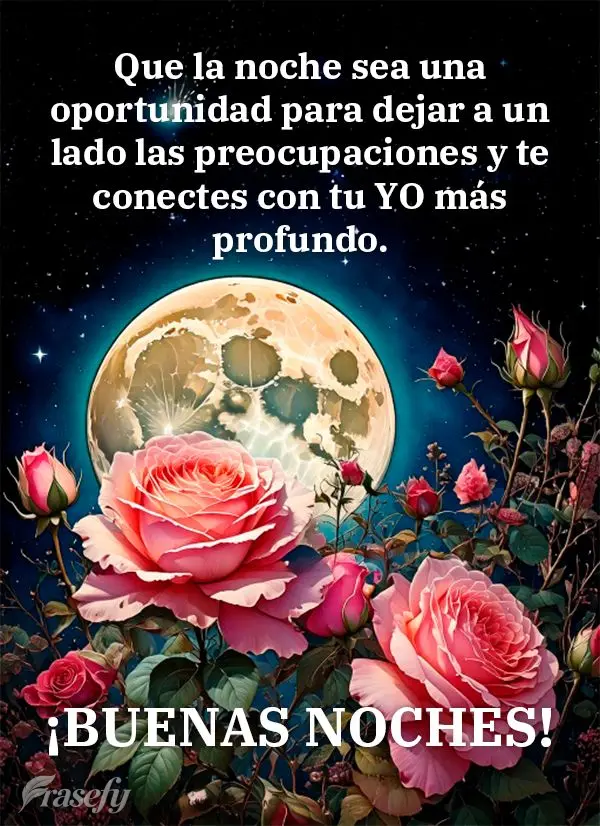 Que la noche sea una oportunidad para dejar a un lado las preocupaciones y te conectes con tu YO más profundo. ¡Buenas noches!