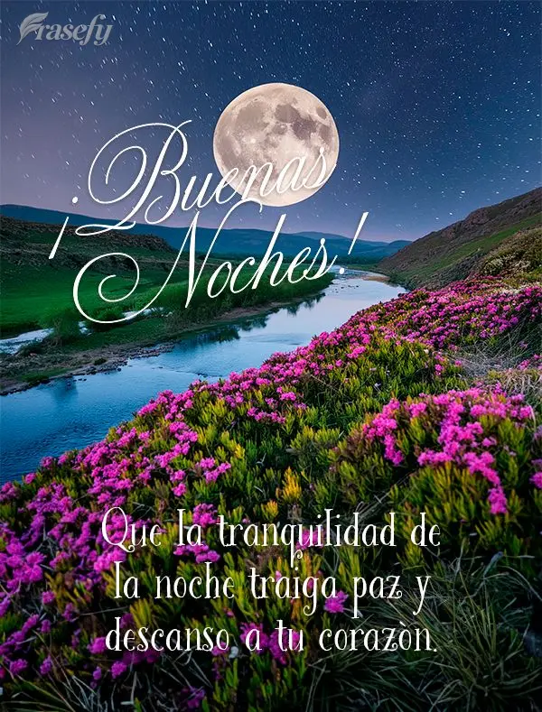 Que la tranquilidad de la noche traiga paz y descanso a tu corazón. ¡Buenas noches!