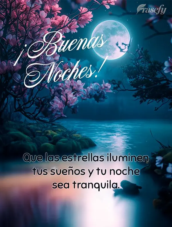 Que las estrellas iluminen tus sueños y tu noche sea tranquila. ¡Buenas noches!