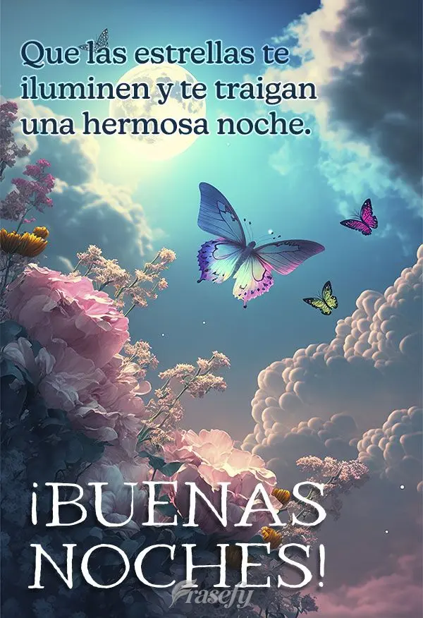 Que las estrellas te iluminen y te traigan una hermosa noche. ¡Buenas noches!