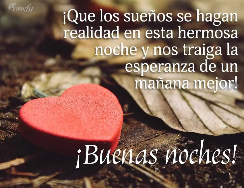 ¡Que los sueños se hagan realidad en esta hermosa noche y nos traiga la esperanza de un mañana mejor! ¡Buenas noches!