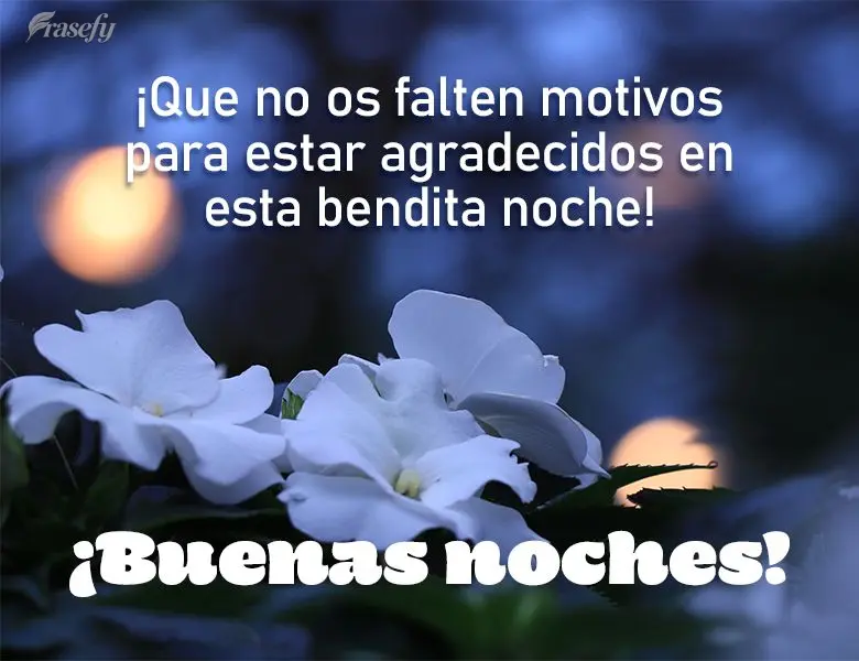 ¡Que no os falten motivos para estar agradecidos en esta bendita noche! ¡Buenas noches!
