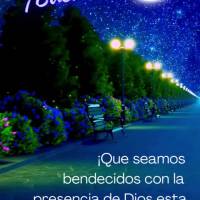 ¡Que seamos bendecidos con la presencia de Dios esta noche! ¡Buenas noches!