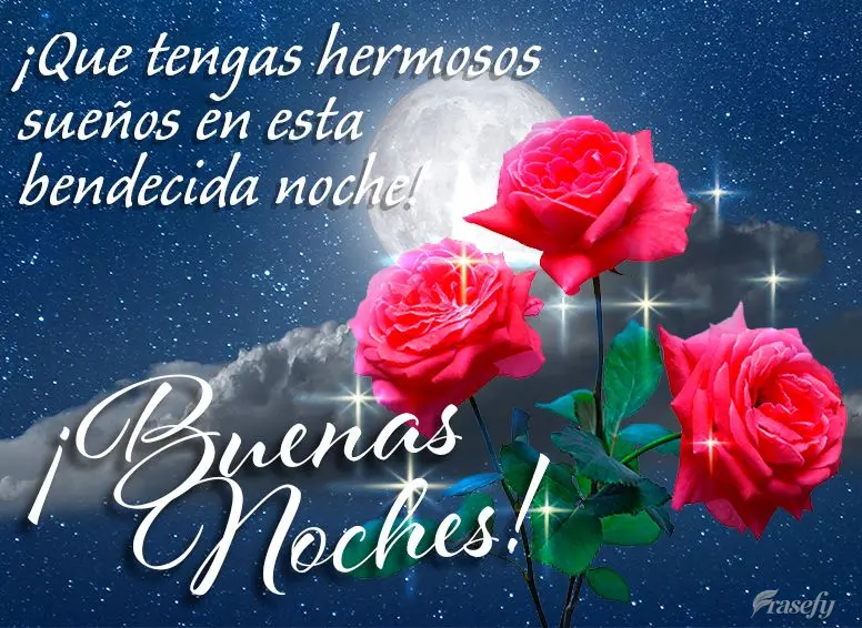 ¡Que tengas hermosos sueños en esta bendecida noche! ¡Buenas noches!                                   
