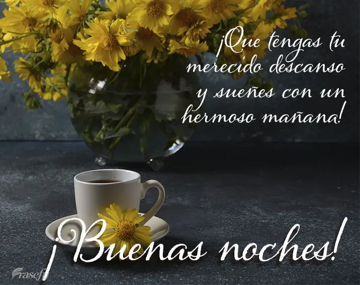 ¡Que tengas tu merecido descanso y sueñes con un hermoso mañana! ¡Buenas noches!