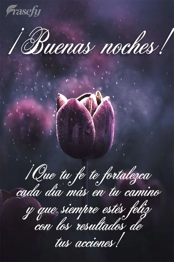 ¡Que tu fe te fortalezca cada día más en tu camino y que siempre estés feliz con los resultados de tus acciones! ¡Buenas noches!