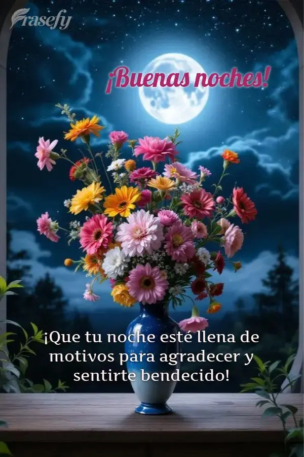¡Que tu noche esté llena de motivos para agradecer y sentirte bendecido! ¡Buenas noches!
