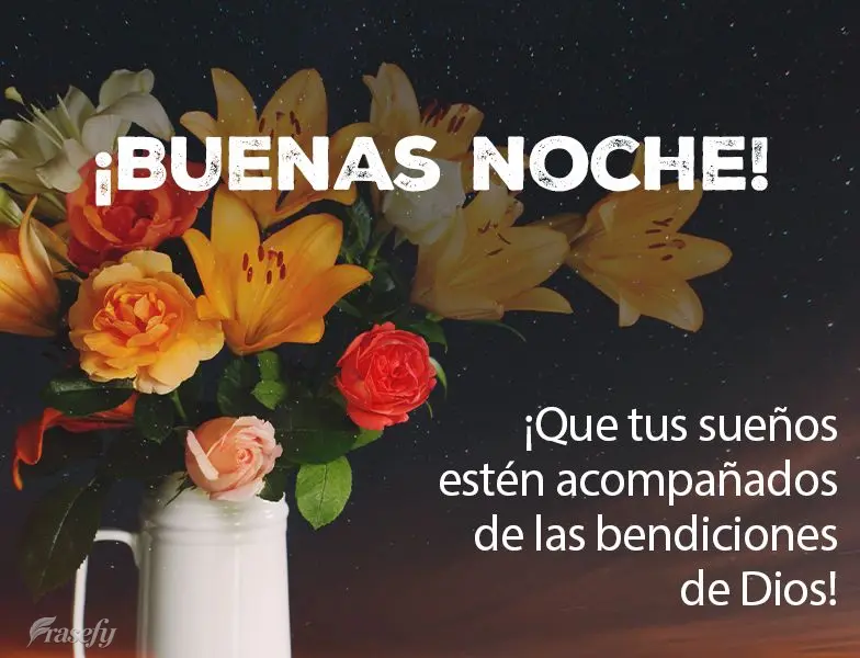 ¡Que tus sueños estén acompañados de las bendiciones de Dios! ¡Buenas noche!