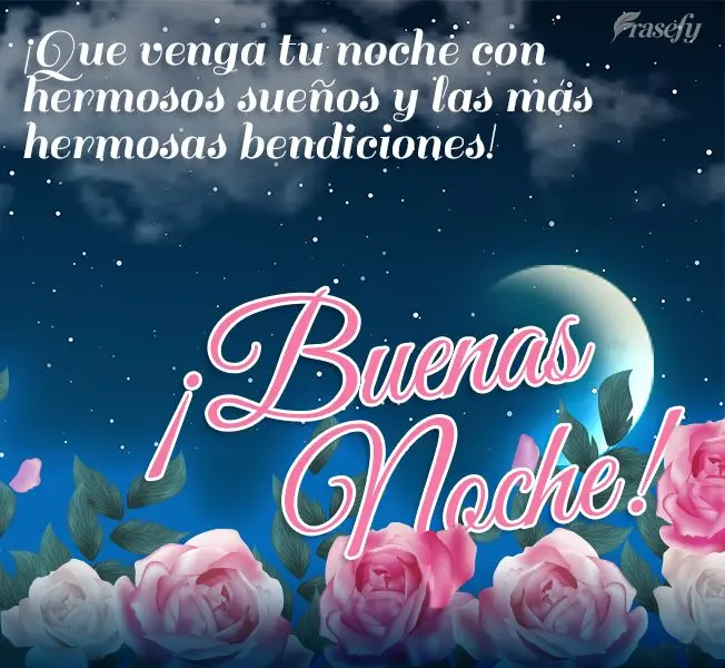 ¡Que venga tu noche con hermosos sueños y las más hermosas bendiciones! ¡Buenas noche!
