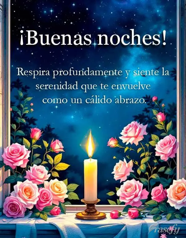 Respira profundamente y siente la serenidad que te envuelve como un cálido abrazo. ¡Buenas noches!