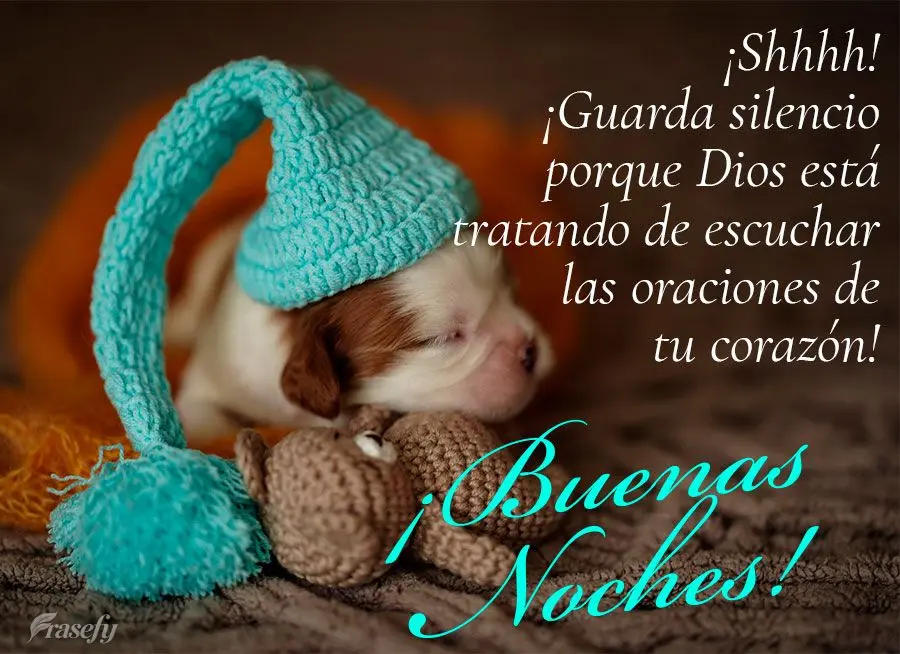 ¡Shhhh! ¡Guarda silencio porque Dios está tratando de escuchar las oraciones de tu corazón! ¡Buenas noches!