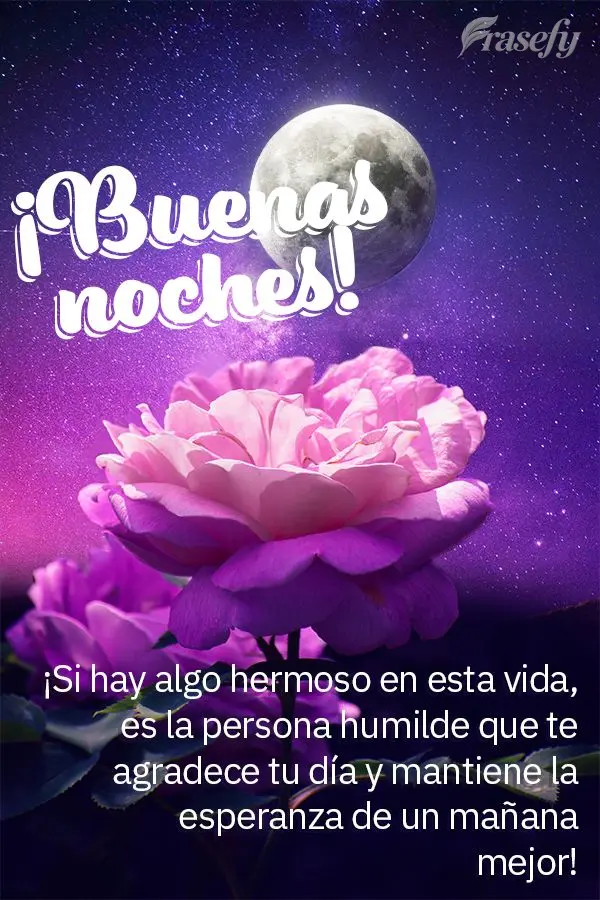 ¡Si hay algo hermoso en esta vida, es la persona humilde que te agradece tu día y mantiene la esperanza de un mañana mejor! ¡Buenas noches!