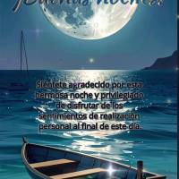 Siéntete agradecido por esta hermosa noche y privilegiado de disfrutar de los sentimientos de realización personal al final de este día. ¡Buenas noch...