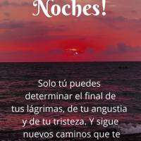 Solo tú puedes determinar el final de tus lágrimas, de tu angustia y de tu tristeza. Y sigue nuevos caminos que te traigan alegría y felicidad sin fin...