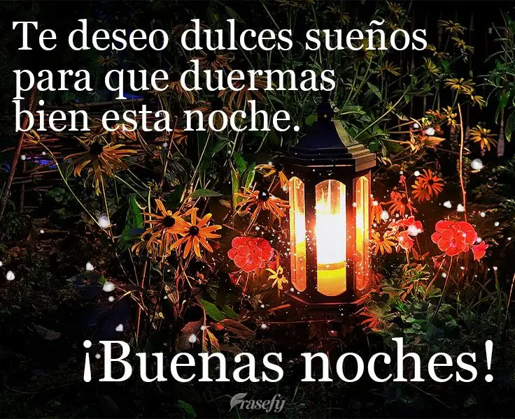 Te deseo dulces sueños para que duermas bien esta noche. ¡Buenas noches!