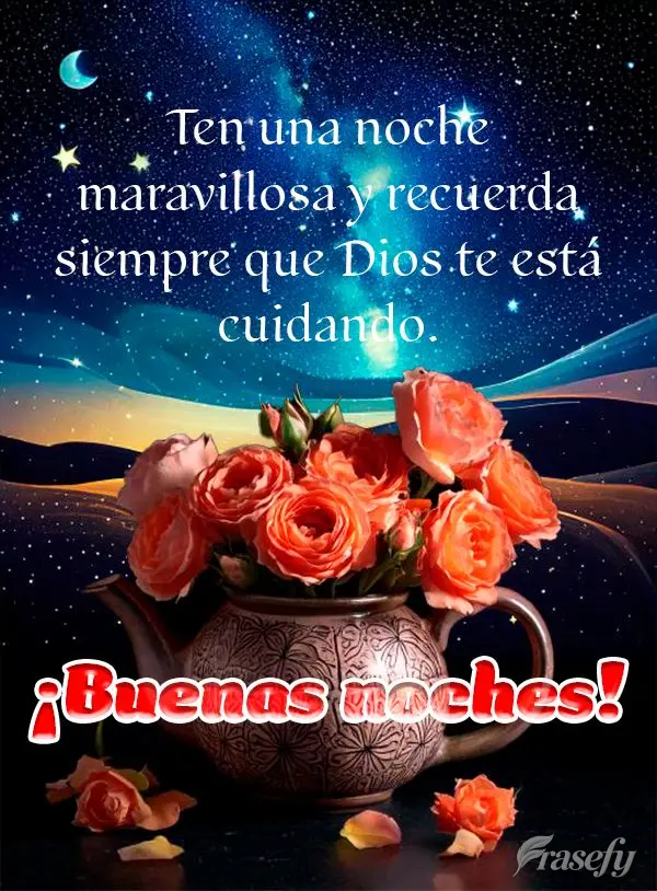 Ten una noche maravillosa y recuerda siempre que Dios te está cuidando. ¡Buenas noches!