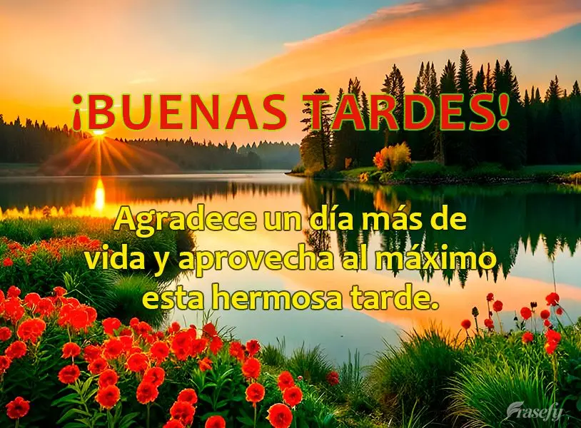 Agradece un día más de vida y aprovecha al máximo esta hermosa tarde. ¡Buenas tardes!