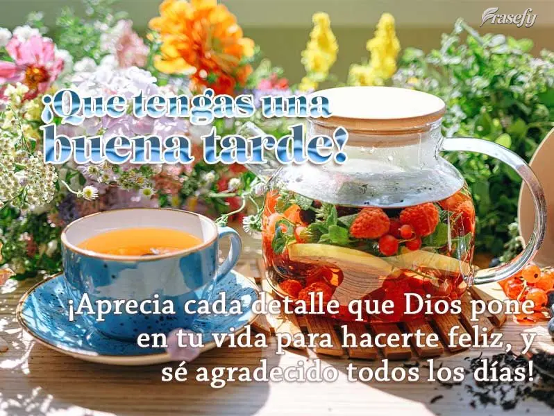 ¡Aprecia cada detalle que Dios pone en tu vida para hacerte feliz, y sé agradecido todos los días! ¡Que tengas una buena tarde!