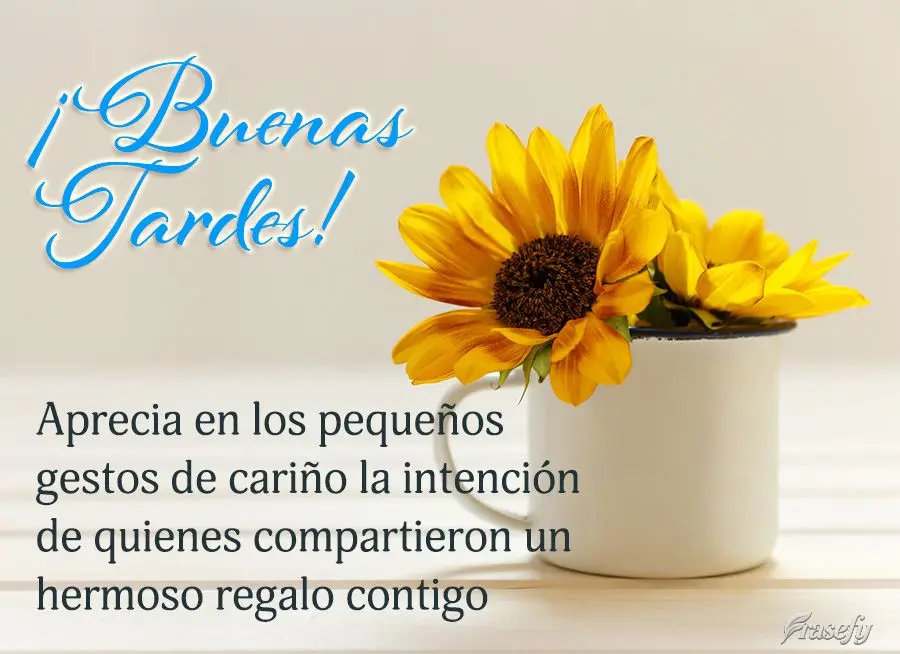 Aprecia en los pequeños gestos de cariño la intención de quienes compartieron un hermoso regalo contigo ¡Buenas tardes!